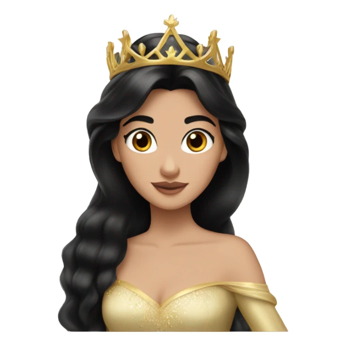 Princess Aurora with black hair with gold tiara  sticker