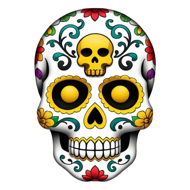 Sugar skull decorated with wu-tang clan logo sticker