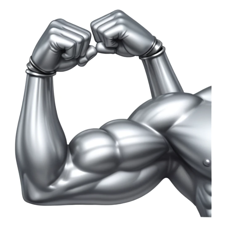 sorayama hand biceps emoji chrome sticker