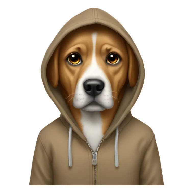 Dog wesring a hoodie sticker