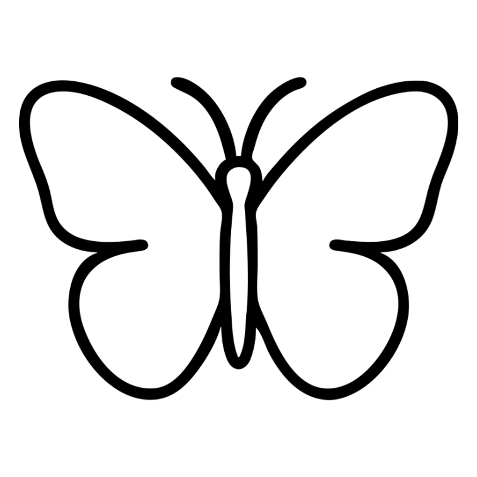 mariposa butterfly, minimalistic icon style, smooth curves, balanced silhouette, no background sticker
