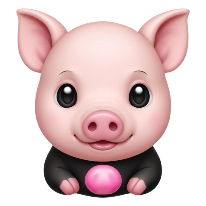 white and black baby pig sticker