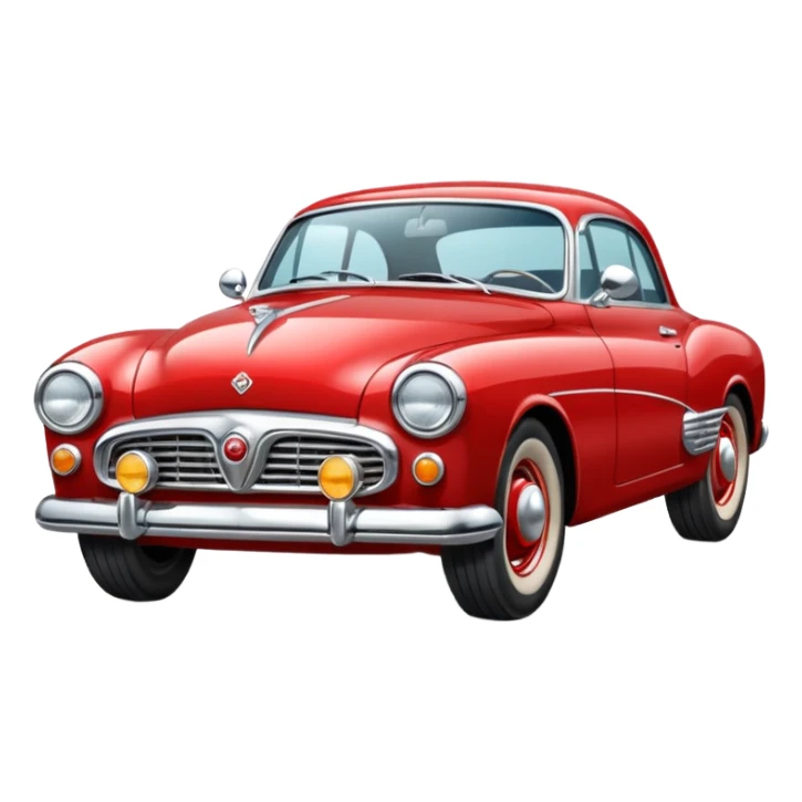 Illustrate a classic vintage car with chrome details & round headlights. sticker