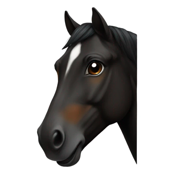 Black horse with brown nose sticker