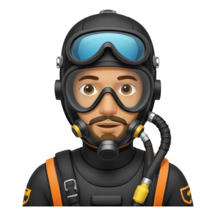 Moroccan Male 38 short beard, scuba diving sticker