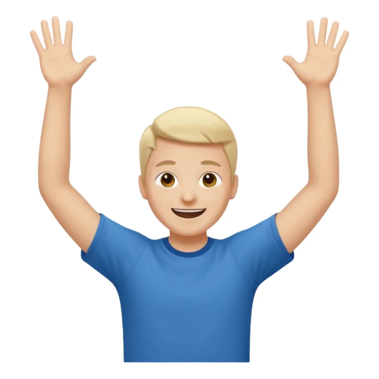 person raising both arms spread apart sticker