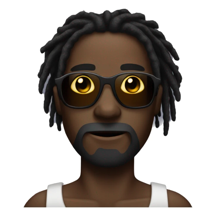 À man with a black skin and dreads locks WITH SHADES sticker