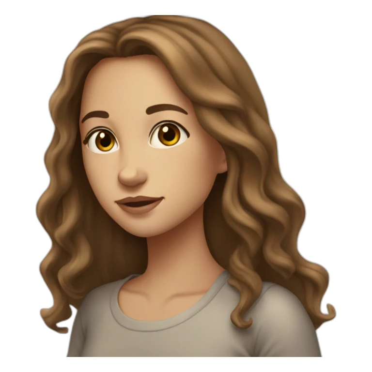 young light girl long brown hair brown eyes skinny  sticker