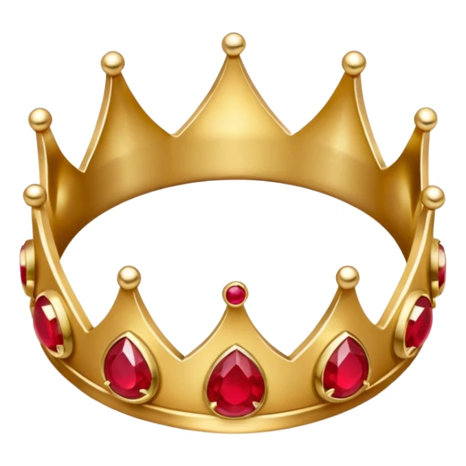 couronne en or à 3 pointes avec un énorme rubis au centre en cabochon sticker