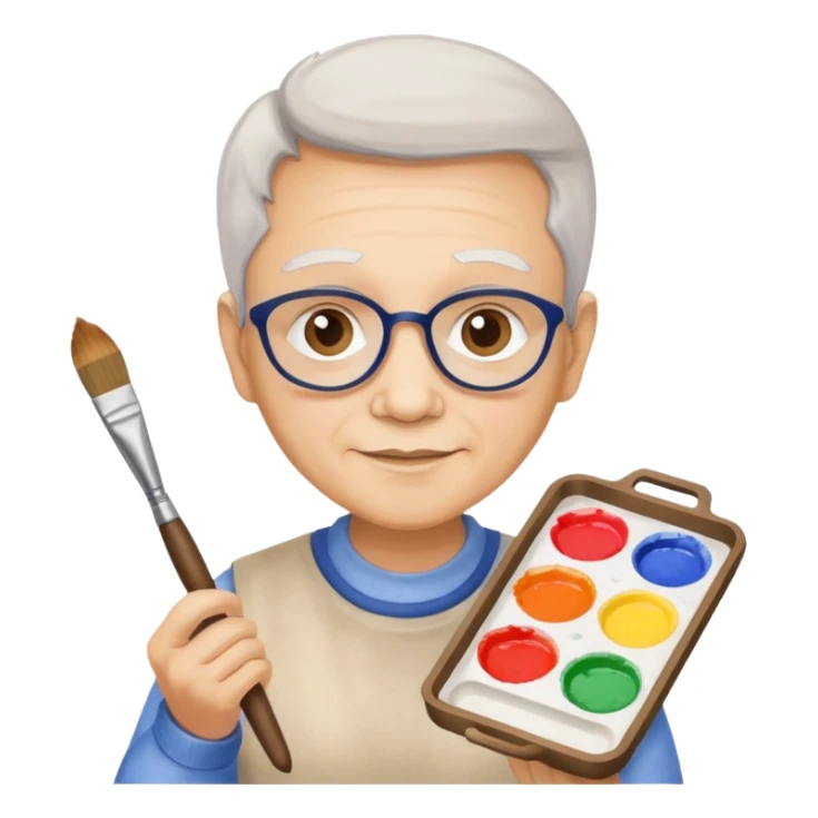 Senior with watercolor tray & brush sticker