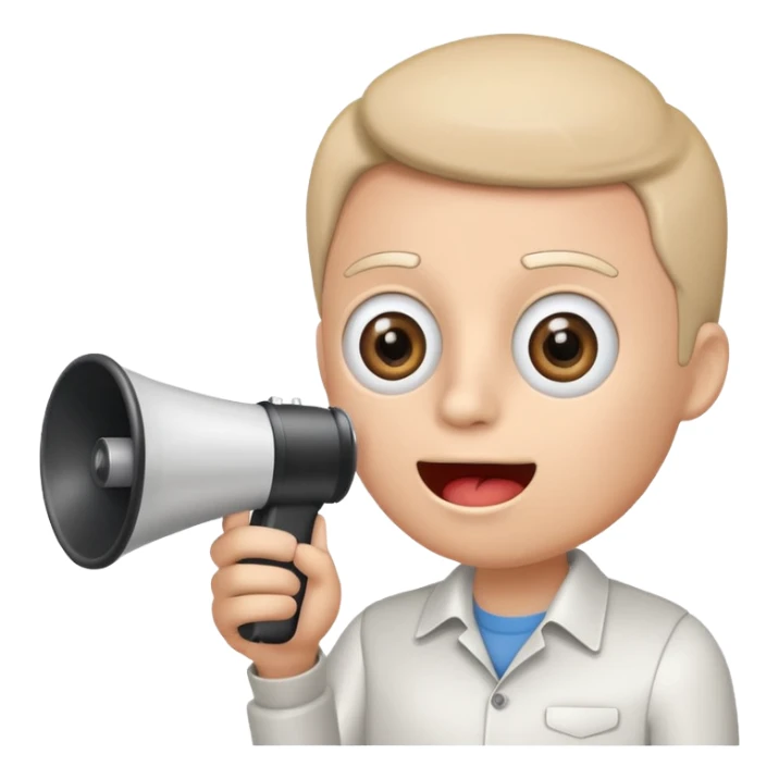 UN CELULAR CON OJOS Y BOCA QUE TENGA UN MEGAFONO Y ESTE PARADO sticker