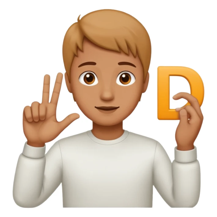 Hand emoji sign for letter D sticker