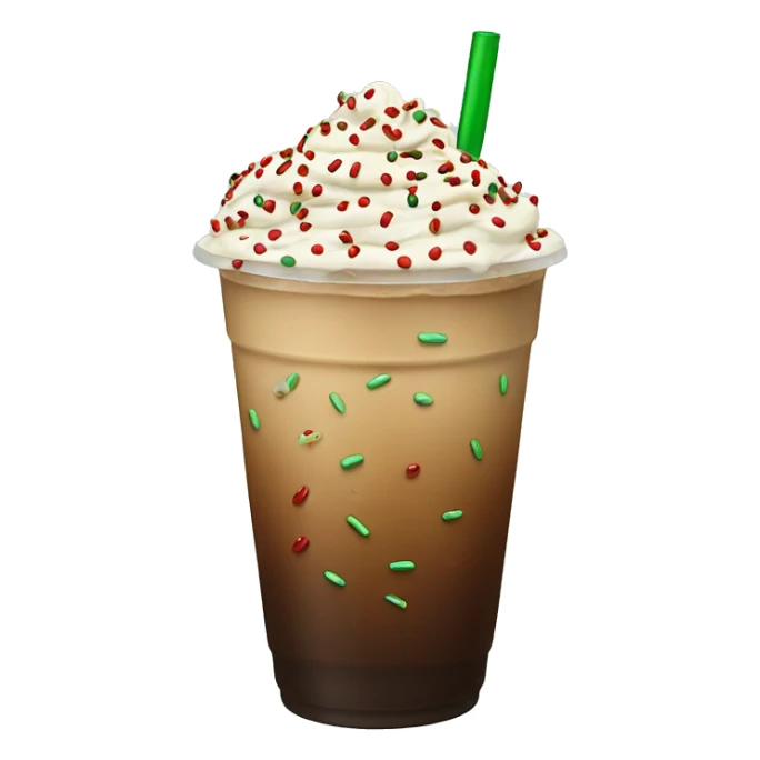 Iced coffee with red and green sprinkles sticker