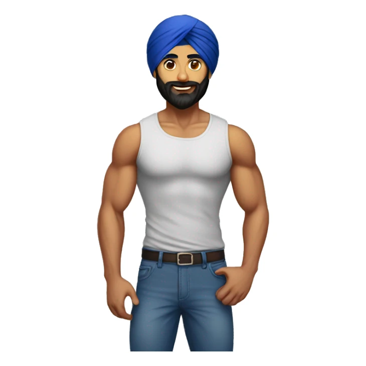 Sikh guy wearing a shirt muscular body sticker