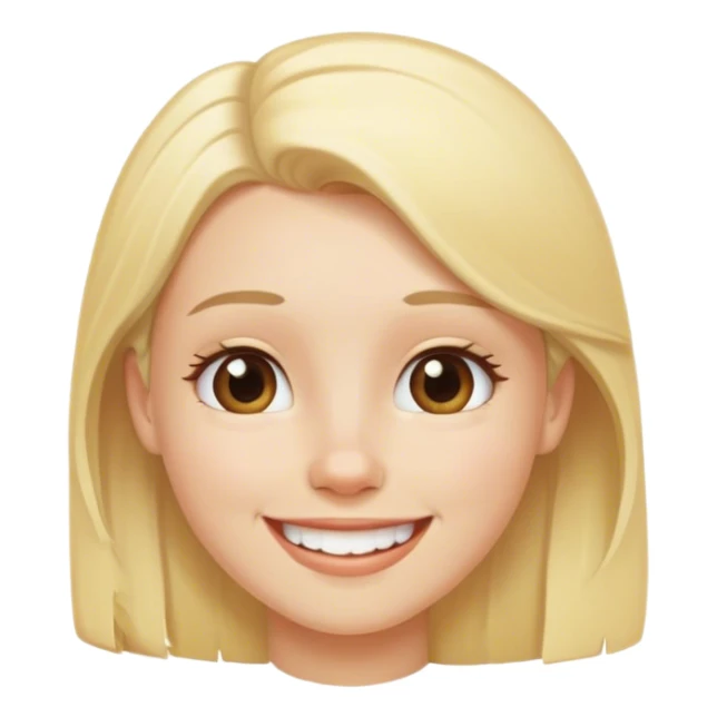 blonde girl with a smile with unbrows and a beard  sticker