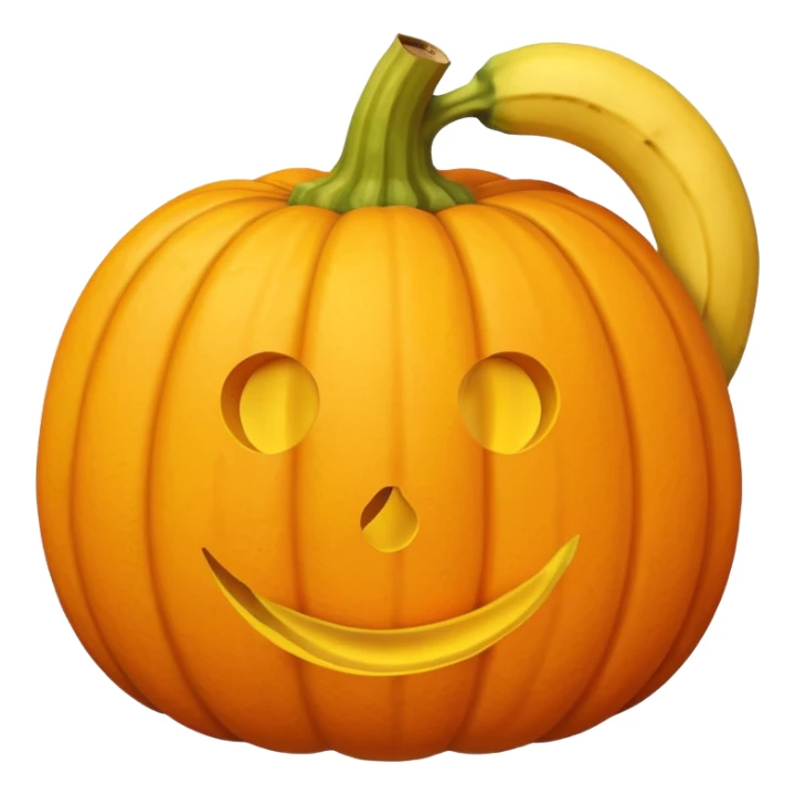 pumpkin with banana peel on top sticker