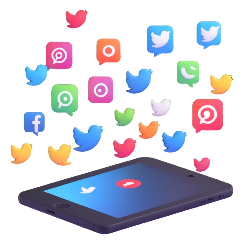 connecting social media accounts, SNS platform integration sticker