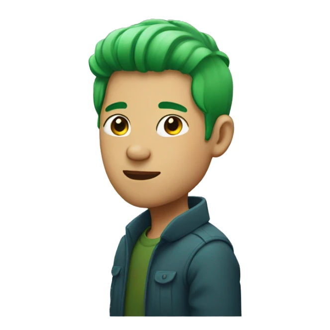 a person with green hair sticker