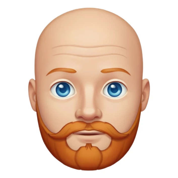 White bald man with blue eyes and ginger beard sticker