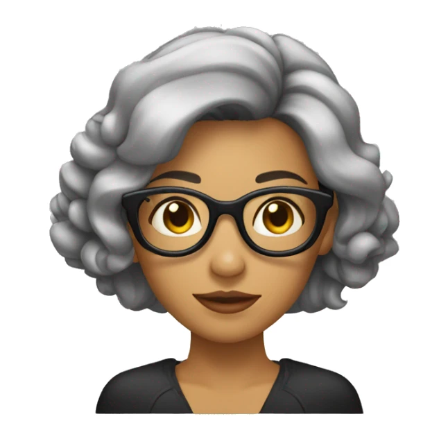 Mujer con collarín, cabello rulo y lentes negros sticker