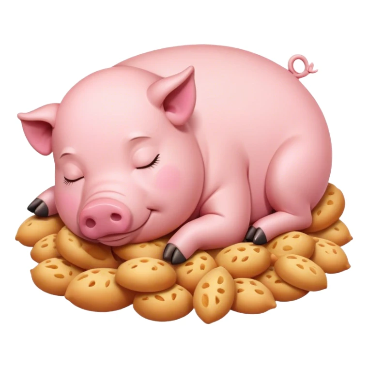 A sleeping piggy love to eat sticker