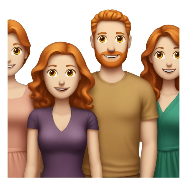 Ginger Husband with brunette and redhead wives sticker
