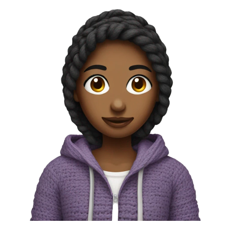 Girl crocheting a hoodie sticker