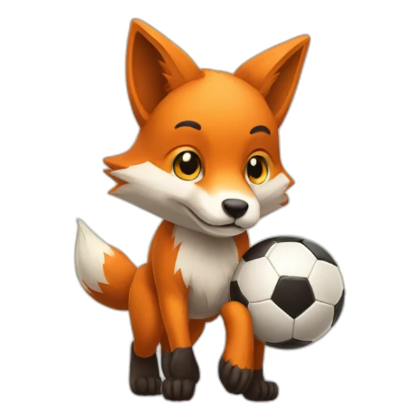 Animal fox run soccer and ball sticker