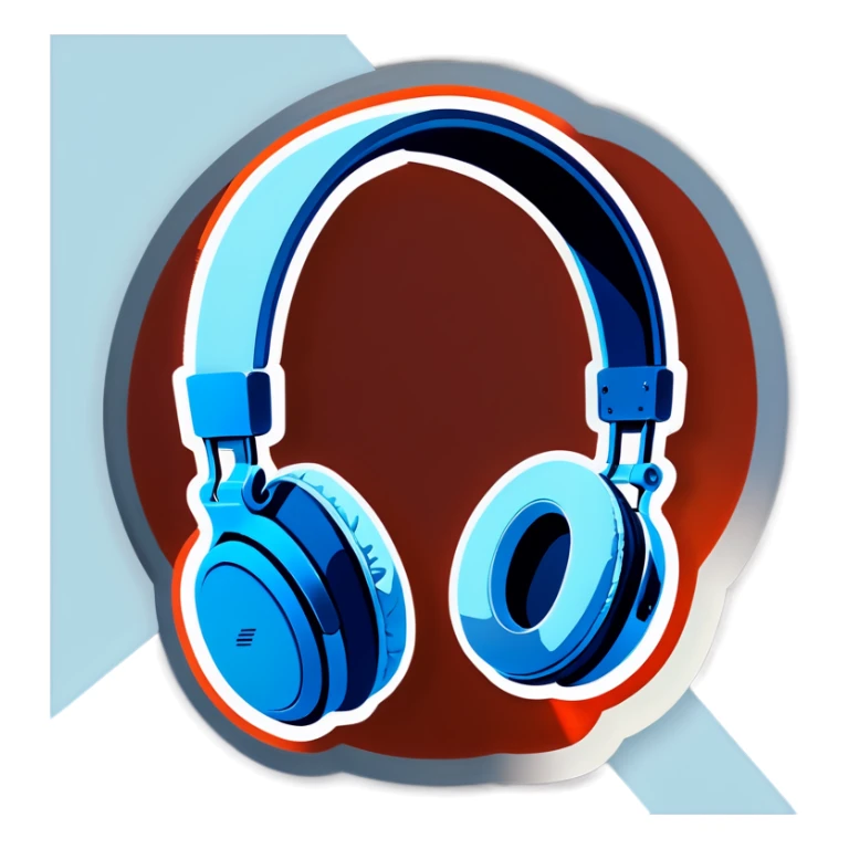 Pastel light blue headphones  sticker