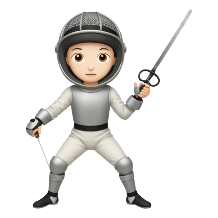 A person wearing fencing equipment from head to toe sticker