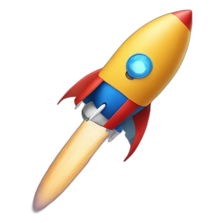 person dressed with a superhero cape but without mask is riding on a rocket sticker