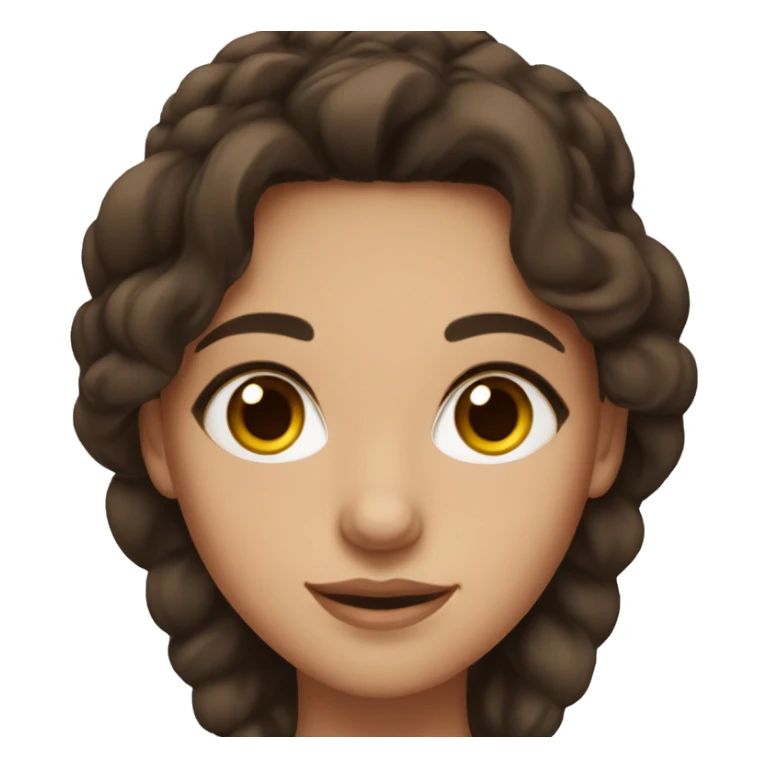 A brunette girl with brown eyes and natural makeuo sticker