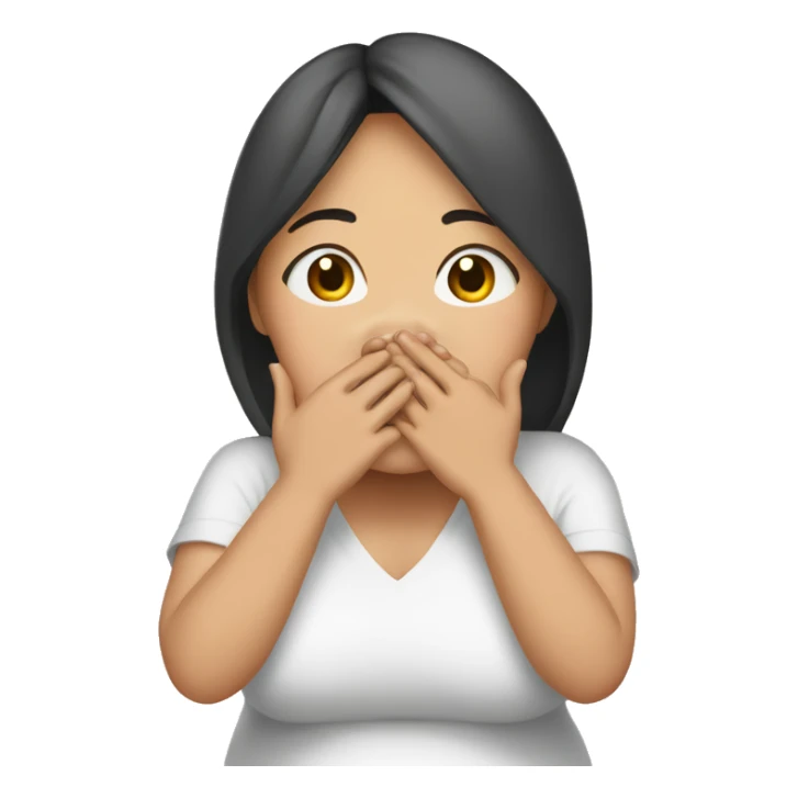 Pregnant Asian woman covered her mouth with her hands sticker