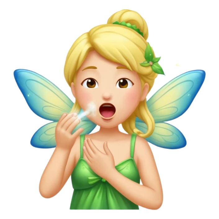 fairy character yawning with glow dust sticker