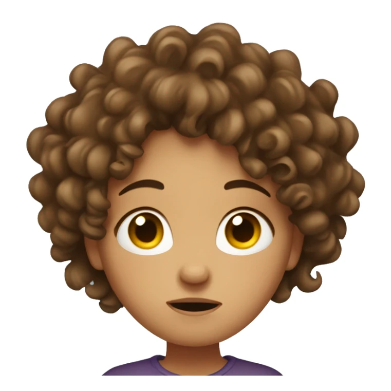 Stressed out girl with brown curly hair  sticker