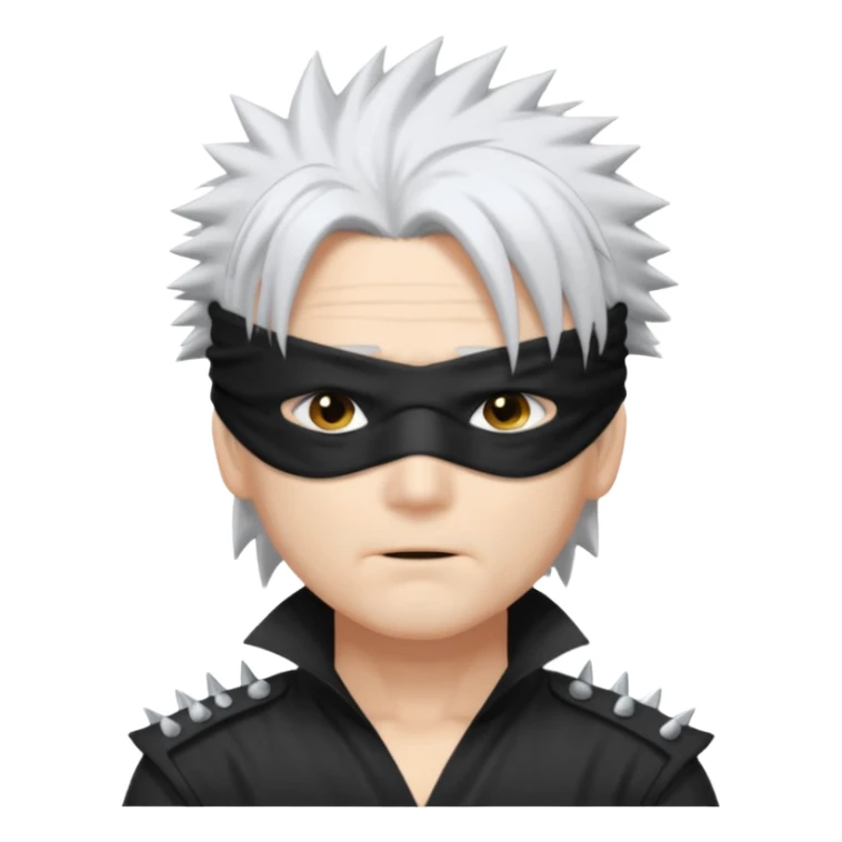 Gojo saturo with spiky hair and blind fold sticker