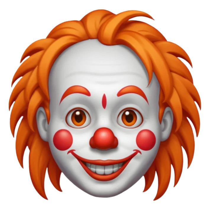 whatsapp clown emoji with long hair sticker