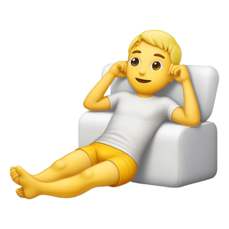 emoji guy laying down with his feet behind him  sticker