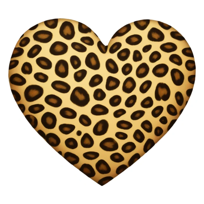leopard print heart  sticker
