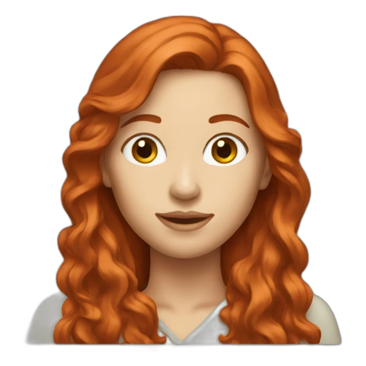 Redhead woman long hair sticker