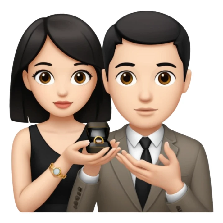 George Floyd make a proposal to a thin pale black haired girl sticker