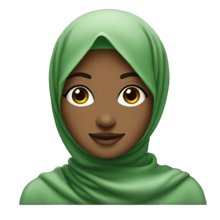  Curvy black Hijabi smirking in green sticker