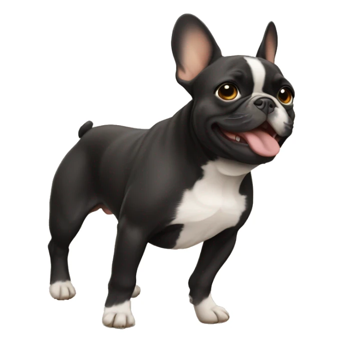 Black and tan colored French bulldog dancing sticker