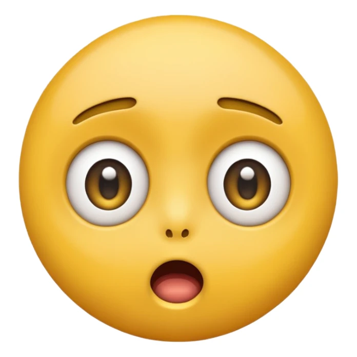 surprised face emoji, expression of astonishment, classic emoji style sticker
