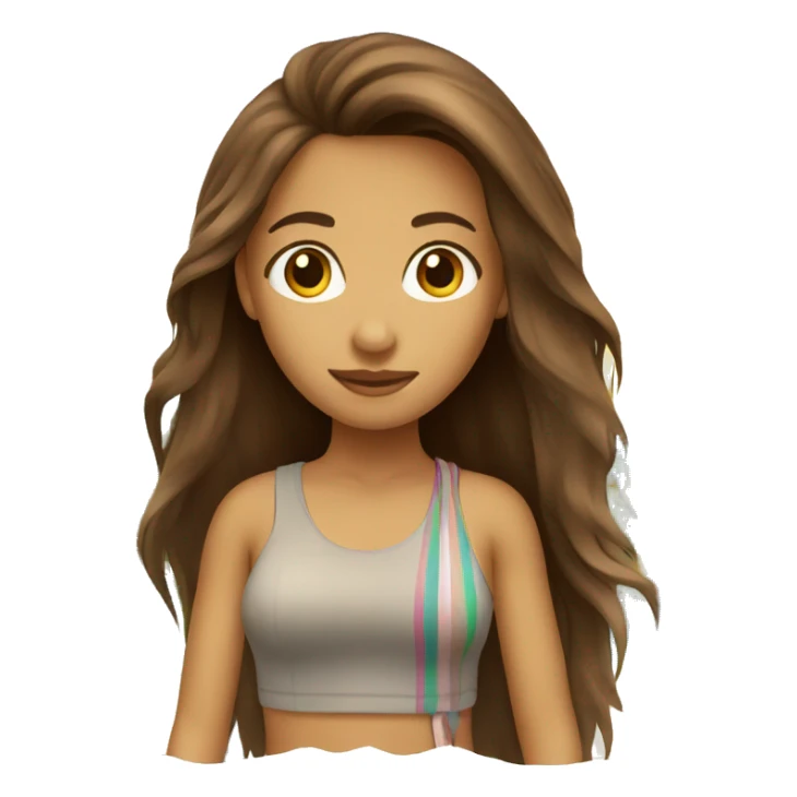 Brown long hair girl on vacation sticker