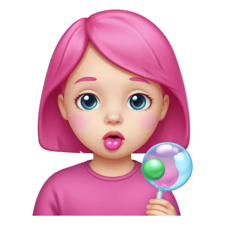 The white child is a STICK at the lips, blowing sticker