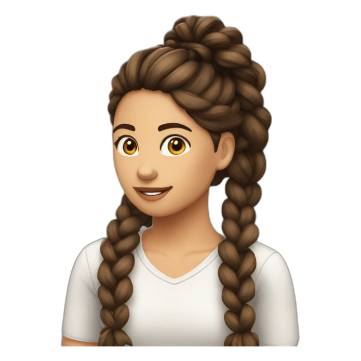 chica morena pelo largo con trenza sticker
