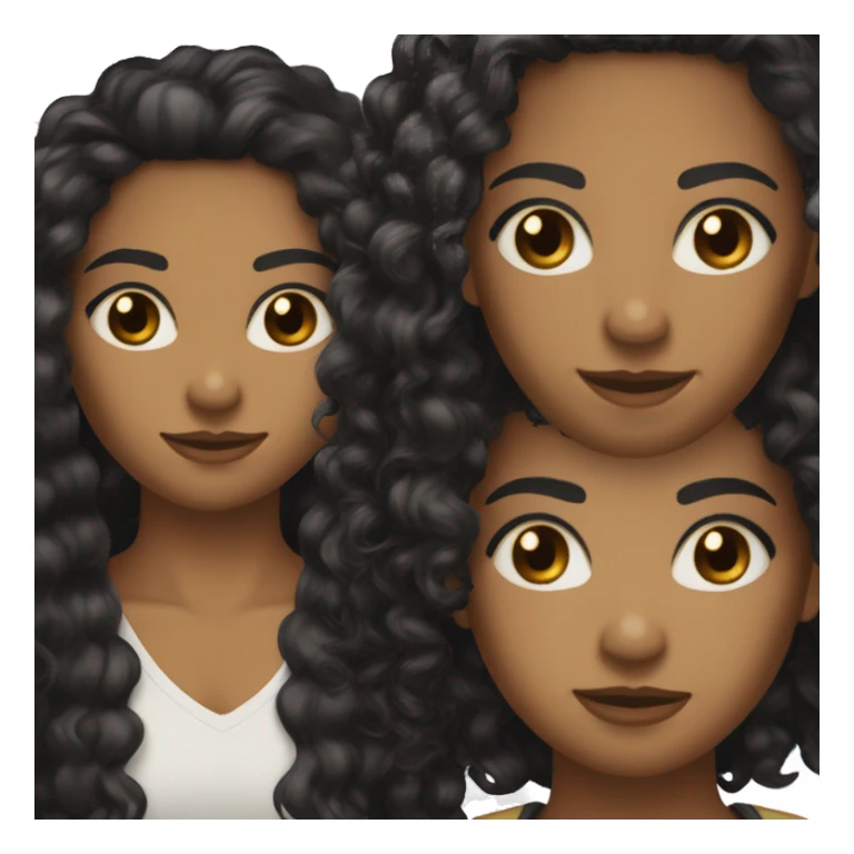 curly long  black hair with blond tips skin color b button nose eyebrows brown/ black eyes and I'm a brown skin sticker
