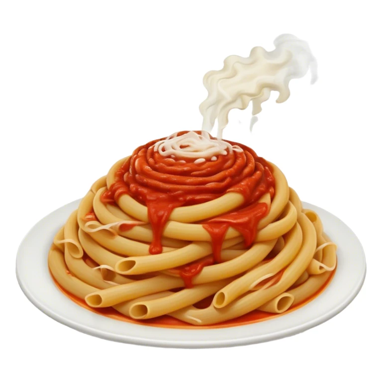 Swirly pasta with marinara sauce and lots of melted cheese sticker