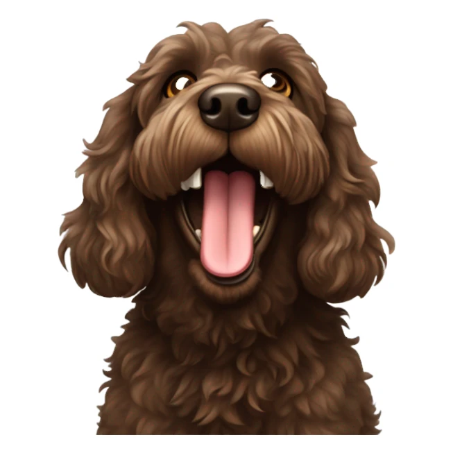 Australian labradoodle dark brown barking loudly sticker